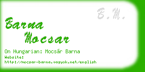 barna mocsar business card